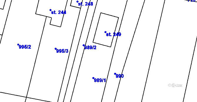 Parcela st. 989/1 v KÚ Březová u Vítkova, Katastrální mapa