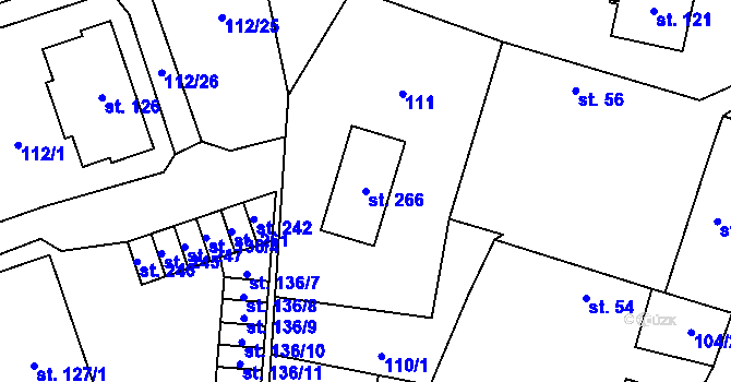 Parcela st. 266 v KÚ Březová u Vítkova, Katastrální mapa