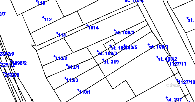 Parcela st. 109/3 v KÚ Březová nad Svitavou, Katastrální mapa