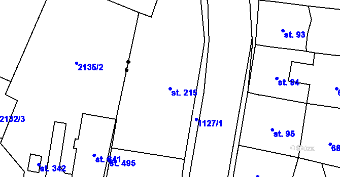 Parcela st. 215 v KÚ Březová nad Svitavou, Katastrální mapa