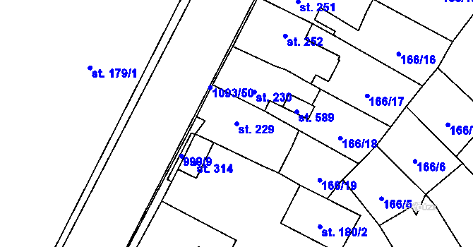 Parcela st. 229 v KÚ Březová nad Svitavou, Katastrální mapa