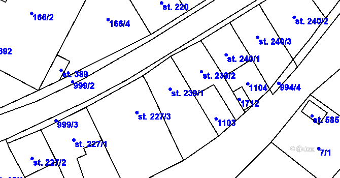 Parcela st. 239/1 v KÚ Březová nad Svitavou, Katastrální mapa