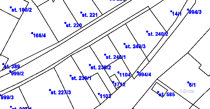 Parcela st. 240/1 v KÚ Březová nad Svitavou, Katastrální mapa
