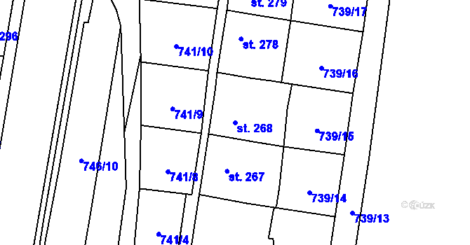 Parcela st. 268 v KÚ Březová nad Svitavou, Katastrální mapa