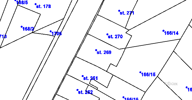 Parcela st. 269 v KÚ Březová nad Svitavou, Katastrální mapa