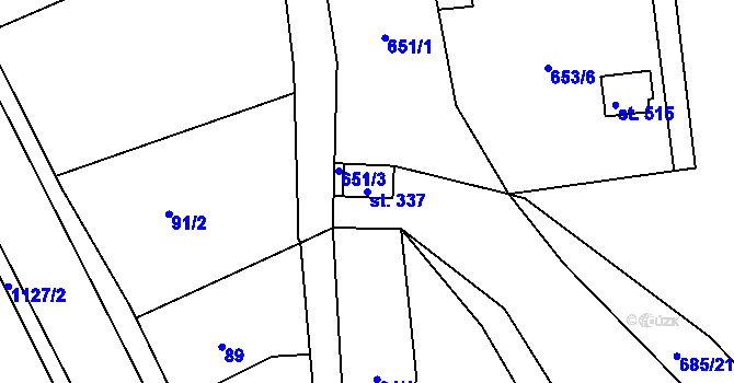 Parcela st. 337 v KÚ Březová nad Svitavou, Katastrální mapa