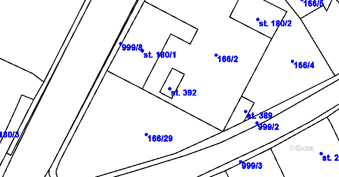 Parcela st. 392 v KÚ Březová nad Svitavou, Katastrální mapa