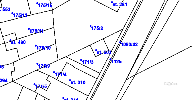 Parcela st. 503 v KÚ Březová nad Svitavou, Katastrální mapa
