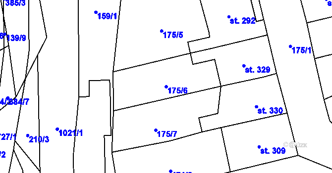 Parcela st. 175/6 v KÚ Březová nad Svitavou, Katastrální mapa