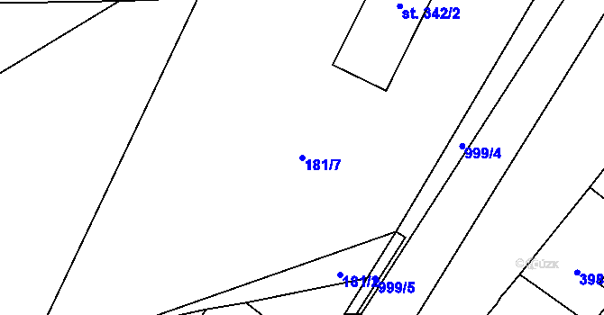 Parcela st. 181/7 v KÚ Březová nad Svitavou, Katastrální mapa