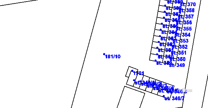 Parcela st. 181/10 v KÚ Březová nad Svitavou, Katastrální mapa