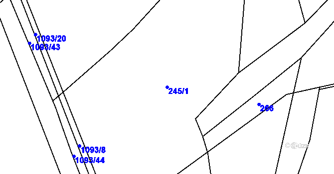 Parcela st. 245/1 v KÚ Březová nad Svitavou, Katastrální mapa