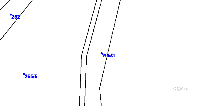 Parcela st. 265/3 v KÚ Březová nad Svitavou, Katastrální mapa