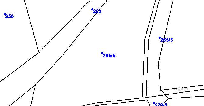 Parcela st. 265/5 v KÚ Březová nad Svitavou, Katastrální mapa