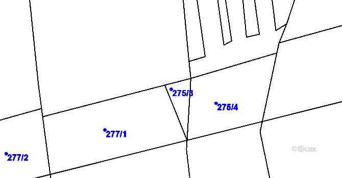 Parcela st. 275/3 v KÚ Březová nad Svitavou, Katastrální mapa