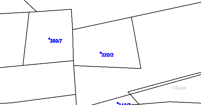 Parcela st. 320/2 v KÚ Březová nad Svitavou, Katastrální mapa