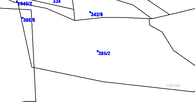 Parcela st. 385/2 v KÚ Březová nad Svitavou, Katastrální mapa