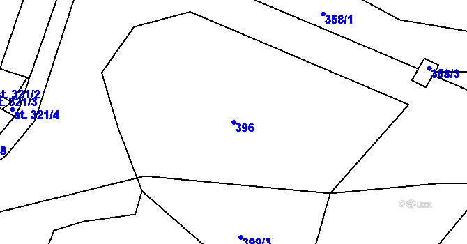 Parcela st. 396 v KÚ Březová nad Svitavou, Katastrální mapa