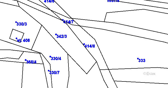 Parcela st. 414/8 v KÚ Březová nad Svitavou, Katastrální mapa