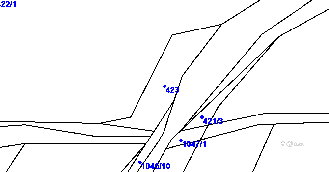 Parcela st. 423 v KÚ Březová nad Svitavou, Katastrální mapa