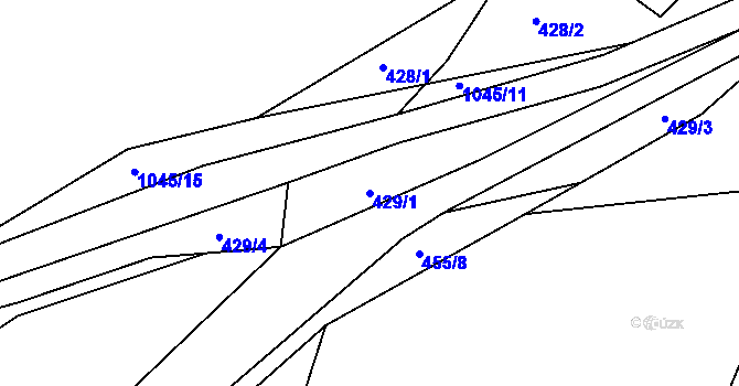 Parcela st. 429/1 v KÚ Březová nad Svitavou, Katastrální mapa