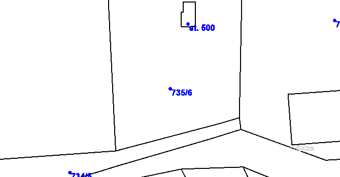 Parcela st. 735/6 v KÚ Březová nad Svitavou, Katastrální mapa