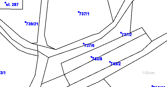 Parcela st. 737/6 v KÚ Březová nad Svitavou, Katastrální mapa