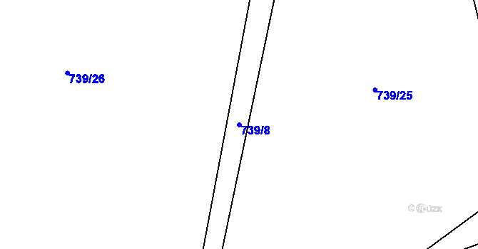 Parcela st. 739/8 v KÚ Březová nad Svitavou, Katastrální mapa