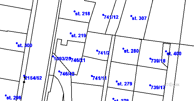 Parcela st. 741/2 v KÚ Březová nad Svitavou, Katastrální mapa