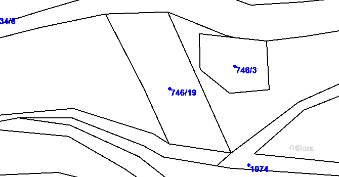 Parcela st. 746/19 v KÚ Březová nad Svitavou, Katastrální mapa