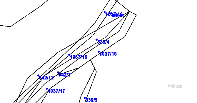 Parcela st. 1037/18 v KÚ Březová nad Svitavou, Katastrální mapa