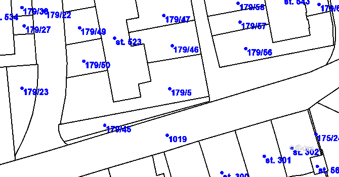 Parcela st. 179/5 v KÚ Březová nad Svitavou, Katastrální mapa
