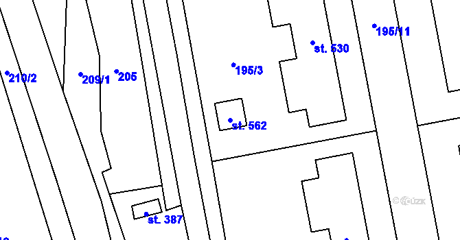 Parcela st. 562 v KÚ Březová nad Svitavou, Katastrální mapa
