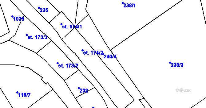 Parcela st. 240/4 v KÚ Březová nad Svitavou, Katastrální mapa