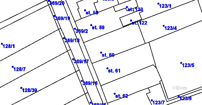 Parcela st. 60 v KÚ Česká Dlouhá, Katastrální mapa