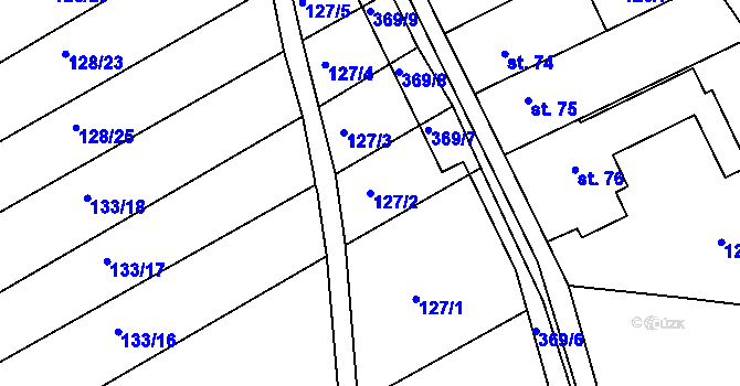 Parcela st. 127/2 v KÚ Česká Dlouhá, Katastrální mapa