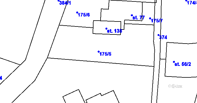 Parcela st. 175/5 v KÚ Česká Dlouhá, Katastrální mapa