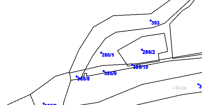 Parcela st. 286/1 v KÚ Česká Dlouhá, Katastrální mapa