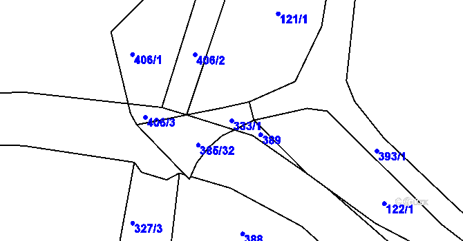 Parcela st. 333/1 v KÚ Česká Dlouhá, Katastrální mapa