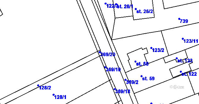 Parcela st. 369/20 v KÚ Česká Dlouhá, Katastrální mapa