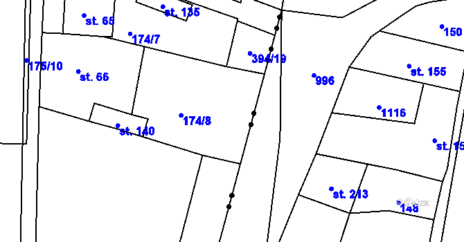Parcela st. 394/11 v KÚ Česká Dlouhá, Katastrální mapa
