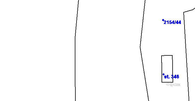 Parcela st. 348 v KÚ Zářečí nad Svitavou, Katastrální mapa