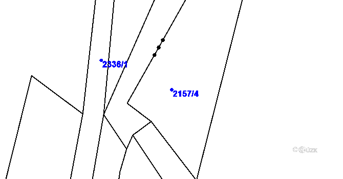 Parcela st. 2157/4 v KÚ Zářečí nad Svitavou, Katastrální mapa