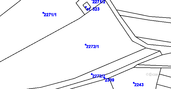 Parcela st. 2272/1 v KÚ Zářečí nad Svitavou, Katastrální mapa