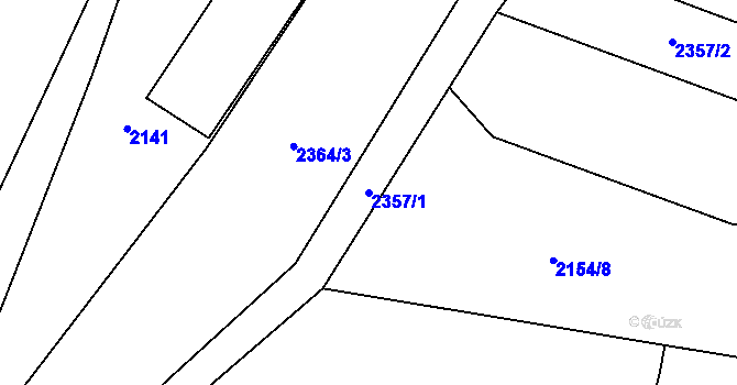 Parcela st. 2357/1 v KÚ Zářečí nad Svitavou, Katastrální mapa