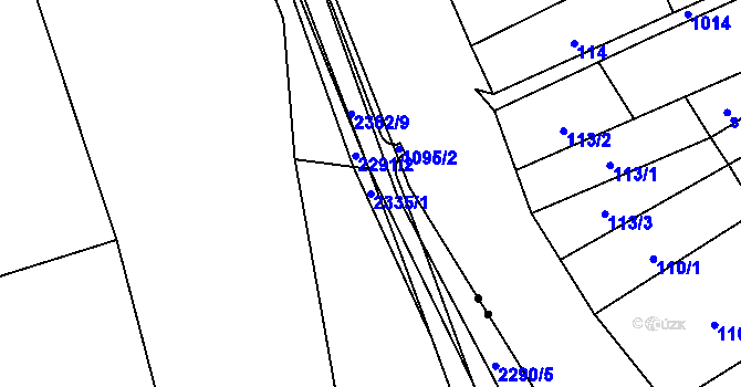 Parcela st. 2335/1 v KÚ Zářečí nad Svitavou, Katastrální mapa