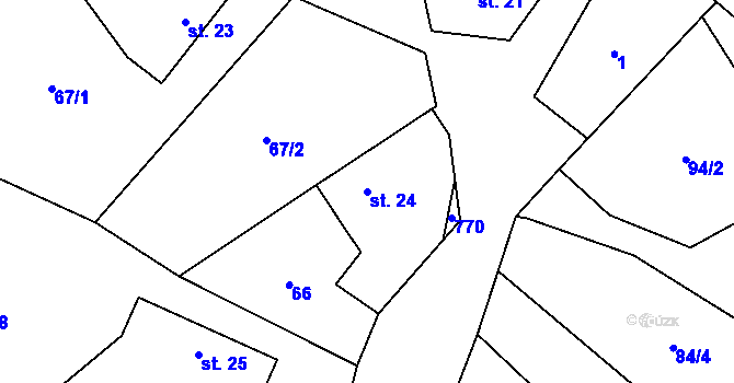 Parcela st. 24 v KÚ Březovice pod Bezdězem, Katastrální mapa