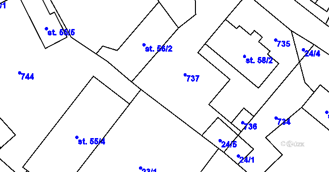Parcela st. 58/5 v KÚ Březovice pod Bezdězem, Katastrální mapa