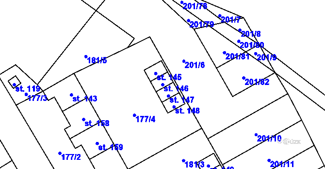 Parcela st. 146 v KÚ Březovice pod Bezdězem, Katastrální mapa