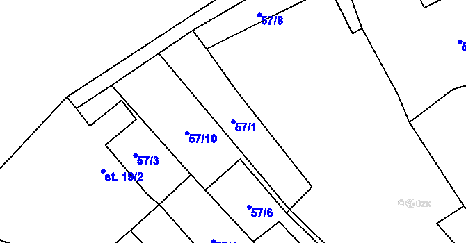 Parcela st. 57/1 v KÚ Březovice pod Bezdězem, Katastrální mapa